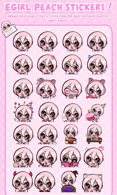 Egirl Peach Stickers